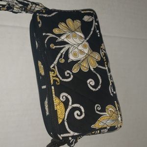 Vera Bradley Yellow Bird Wristlet Zip Closer One Inner Pocket